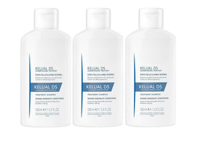KELUAL DS front packaging showing three 3.3 fl oz bottles and product benefit