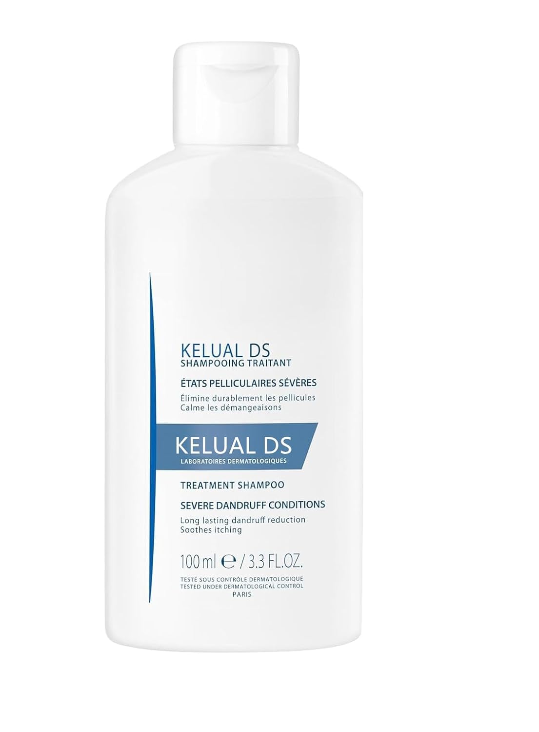 KELUAL DS bottle next to ruler for size comparison and travel-friendly benefit