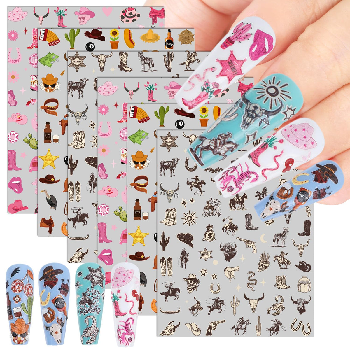 Keluna packaging front showing six sheets and western motifs for instant styling