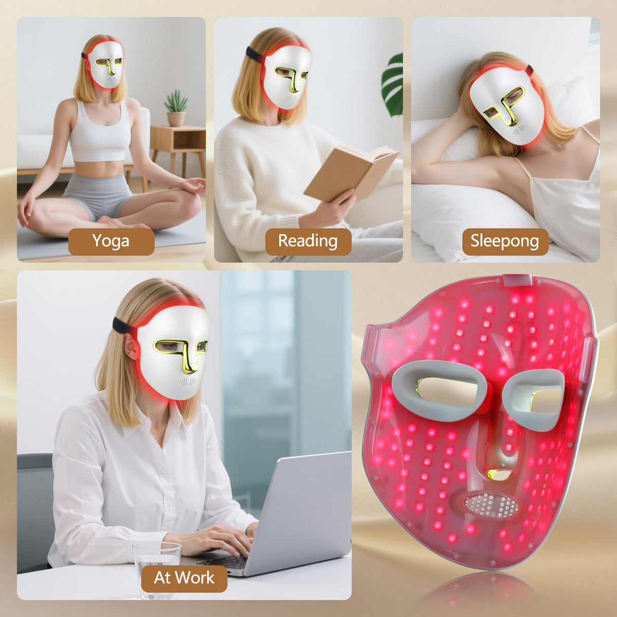 Kelyoo Type-C charging cable next to mask, emphasizing easy rechargeable use