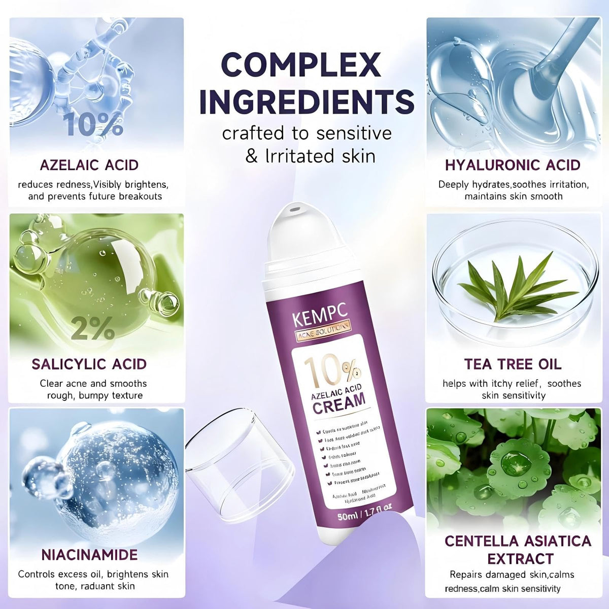 Kempc in bathroom routine setting with moisturizer, illustrating easy daily use