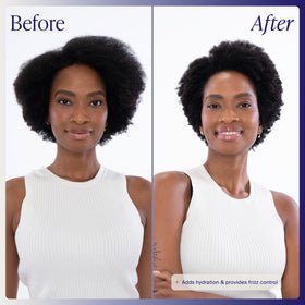 Kenra before and after shine comparison demonstrating glossy hair improvement