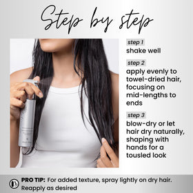 Kenra bottle label detail highlighting product strength and features benefit