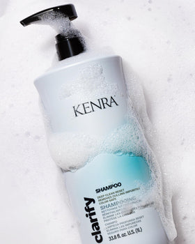 Kenra Clarify Shampoo on highlighted hair demonstrating brightening and shine