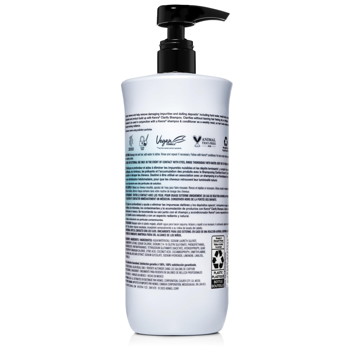 Kenra Clarify Shampoo in shower use showing effective buildup removal during wash