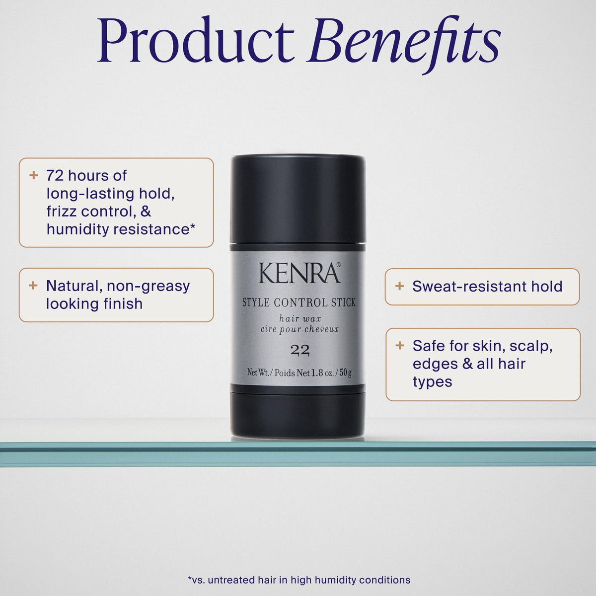 Kenra control stick with cap removed showing twist-up applicator for quick use