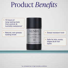 Kenra control stick with cap removed showing twist-up applicator for quick use