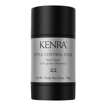 Kenra control stick front view showing compact travel container and label benefit