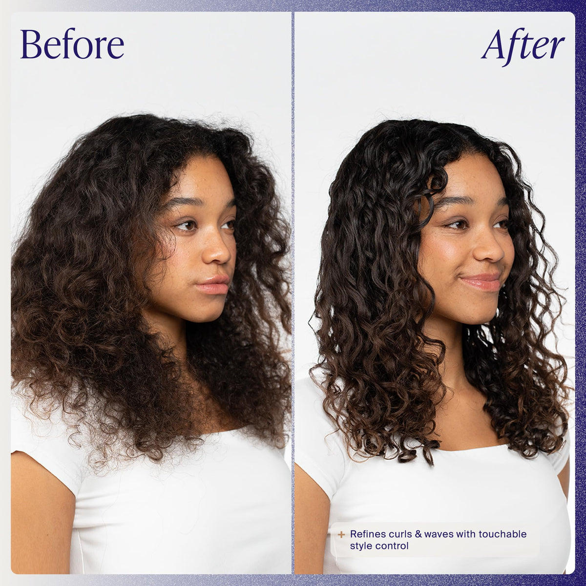 Kenra application demo raking cream through curls for definition and control
