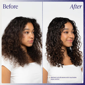 Kenra application demo raking cream through curls for definition and control