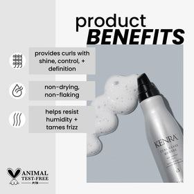 Kenra mousse foam texture close-up, highlights lightweight glide and even distribution