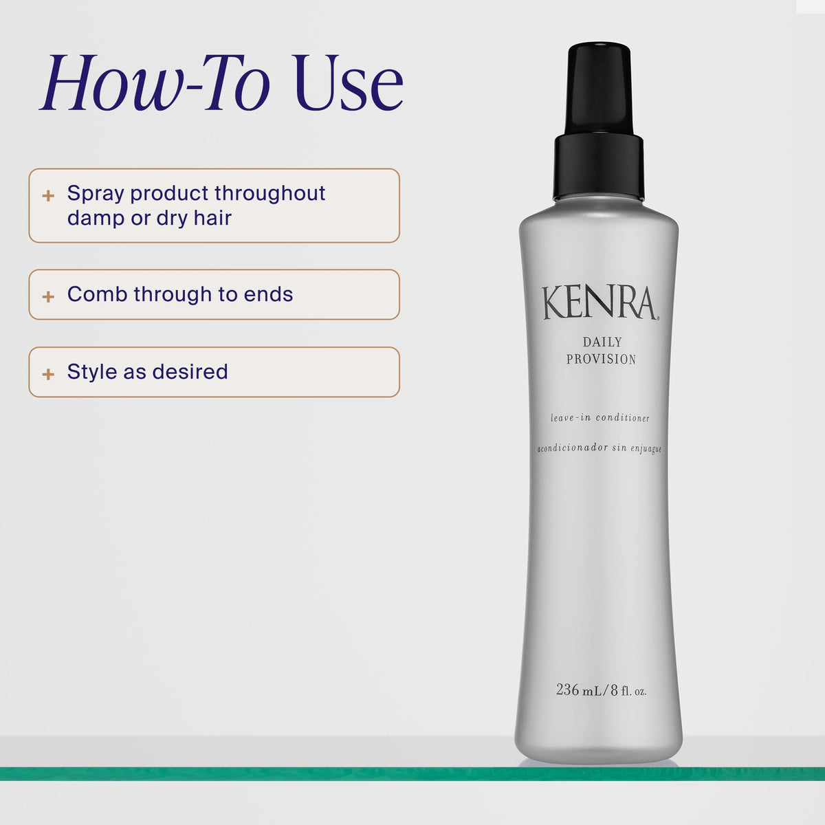 Kenra daily provision before and after hair showing smoother, shinier results