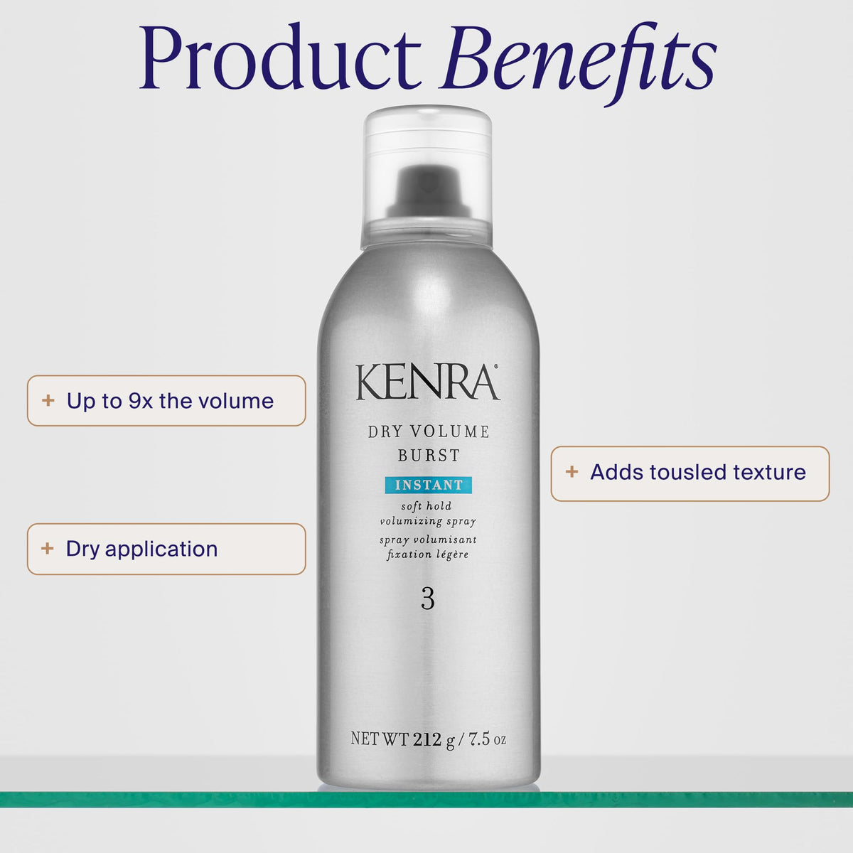 Kenra back label with directions and ingredients helping informed styling choices