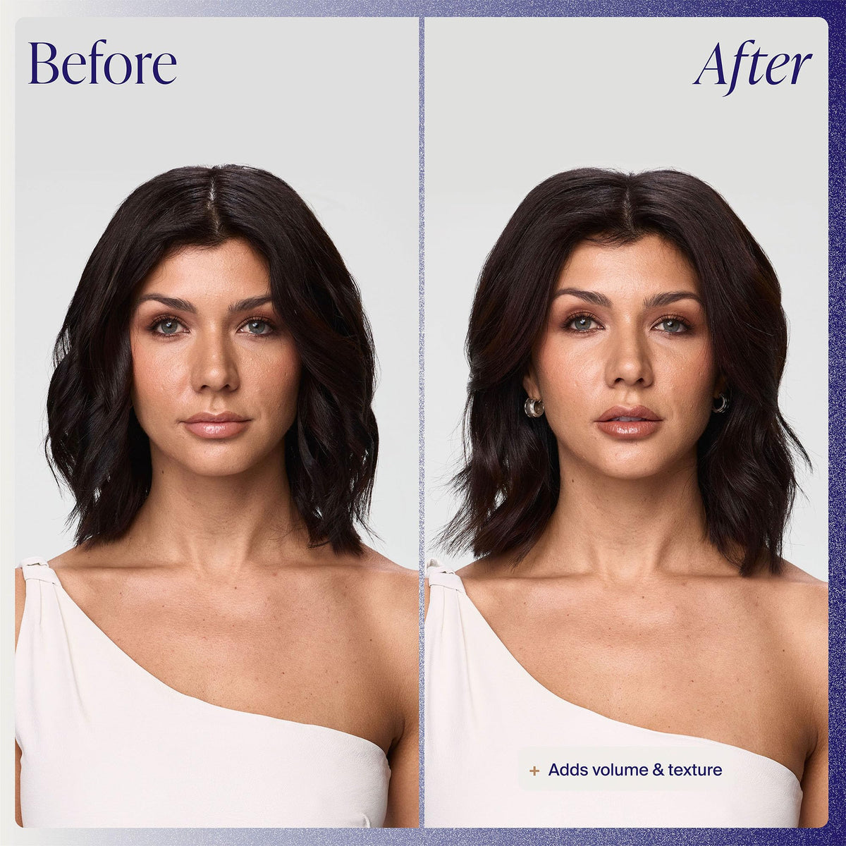 Close-up of hair texture after Kenra application showing added body and tousled finish