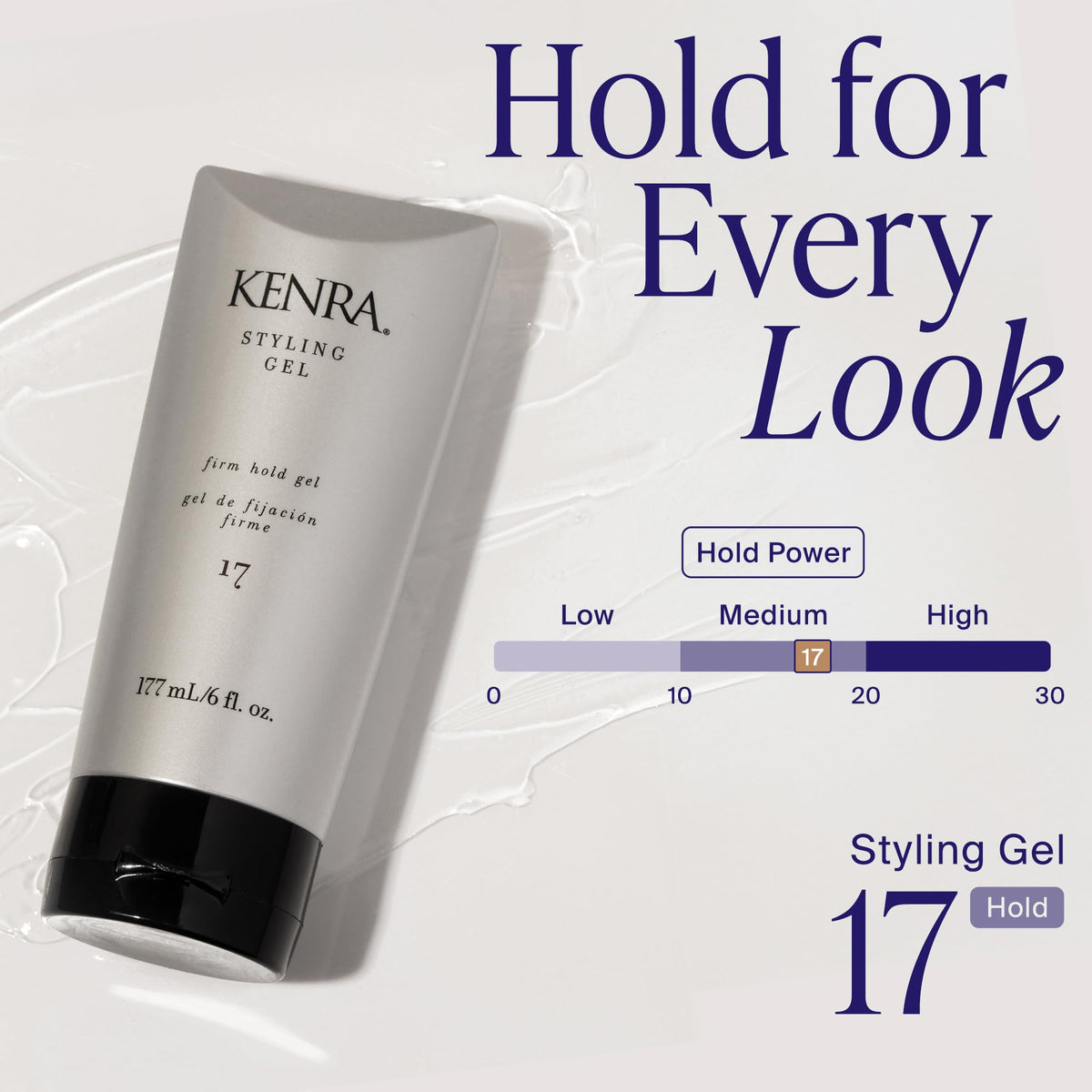 Kenra gel texture in jar highlighting smooth, non-sticky consistency