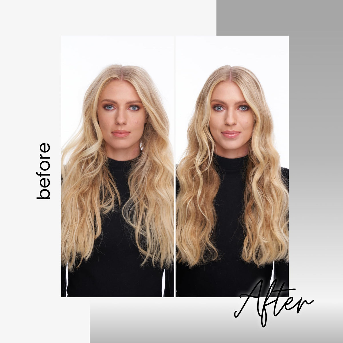 Kenra spraying hair to create beachy waves and added fullness benefit