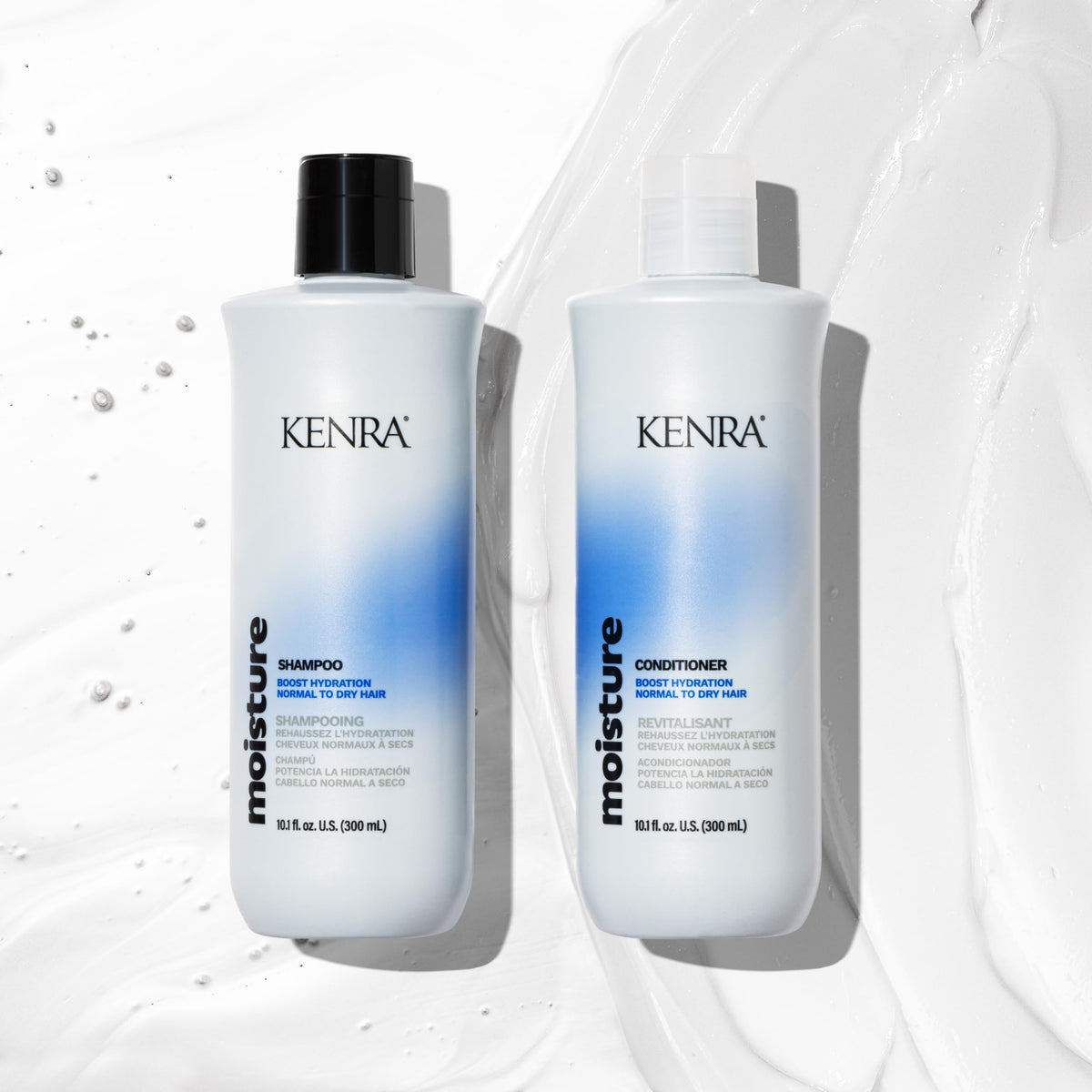 Kenra moisture conditioner bottle in hand illustrating size and travel-friendly benefit