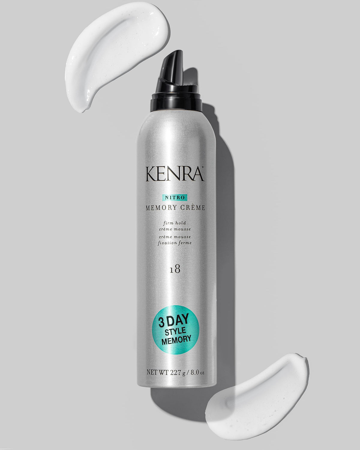 Kenra Nitro Memory Crème before and after comparison showing smoothing benefit