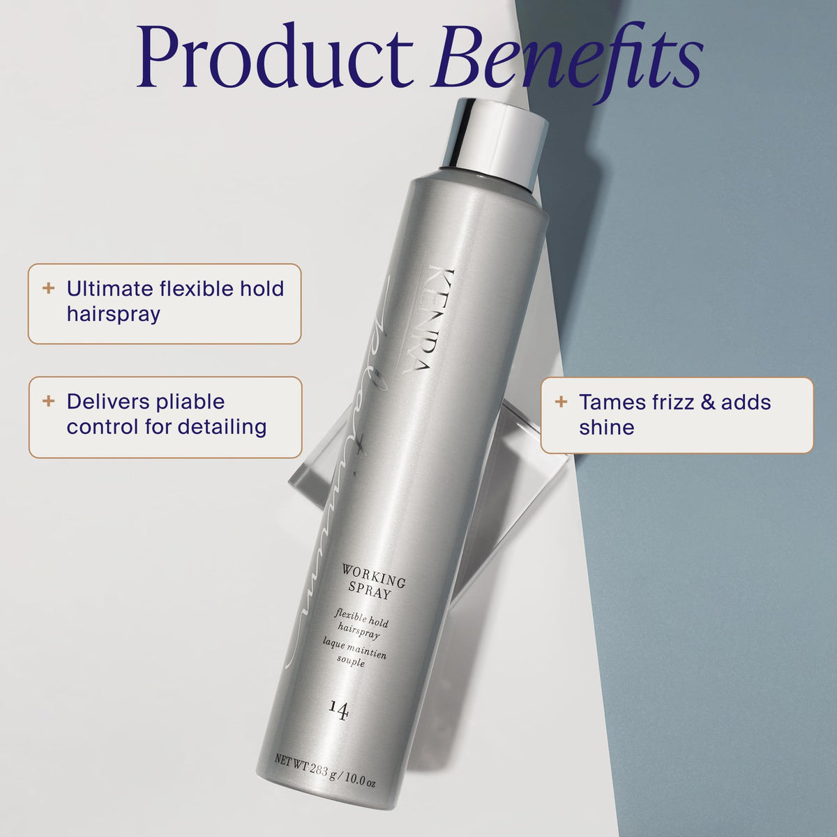 Kenra nozzle closeup highlighting spray atomizer for even application and fast drying