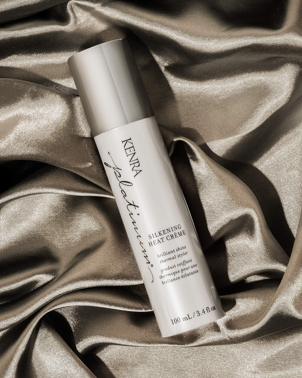 Kenra platinum applied to wet hair before blow-dry to speed styling and protect benefit