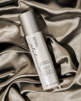 Kenra platinum applied to wet hair before blow-dry to speed styling and protect benefit