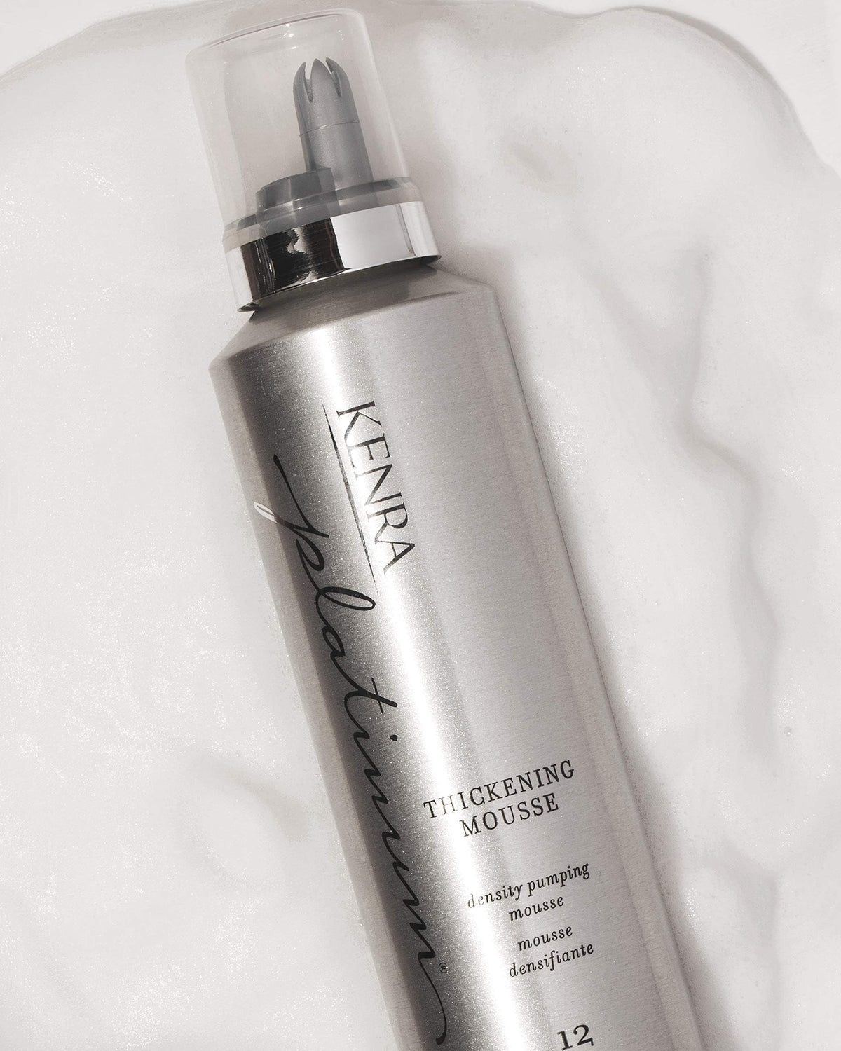 Kenra Platinum bottle label detail highlighting product claims and benefits