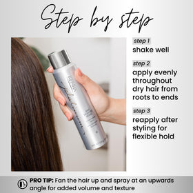 Kenra styled hair with matte finish showing added fullness
