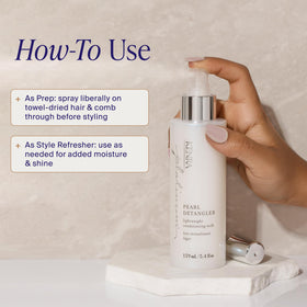 Kenra bottle held in hand to show 5.4 fl oz scale and travel-friendly benefit