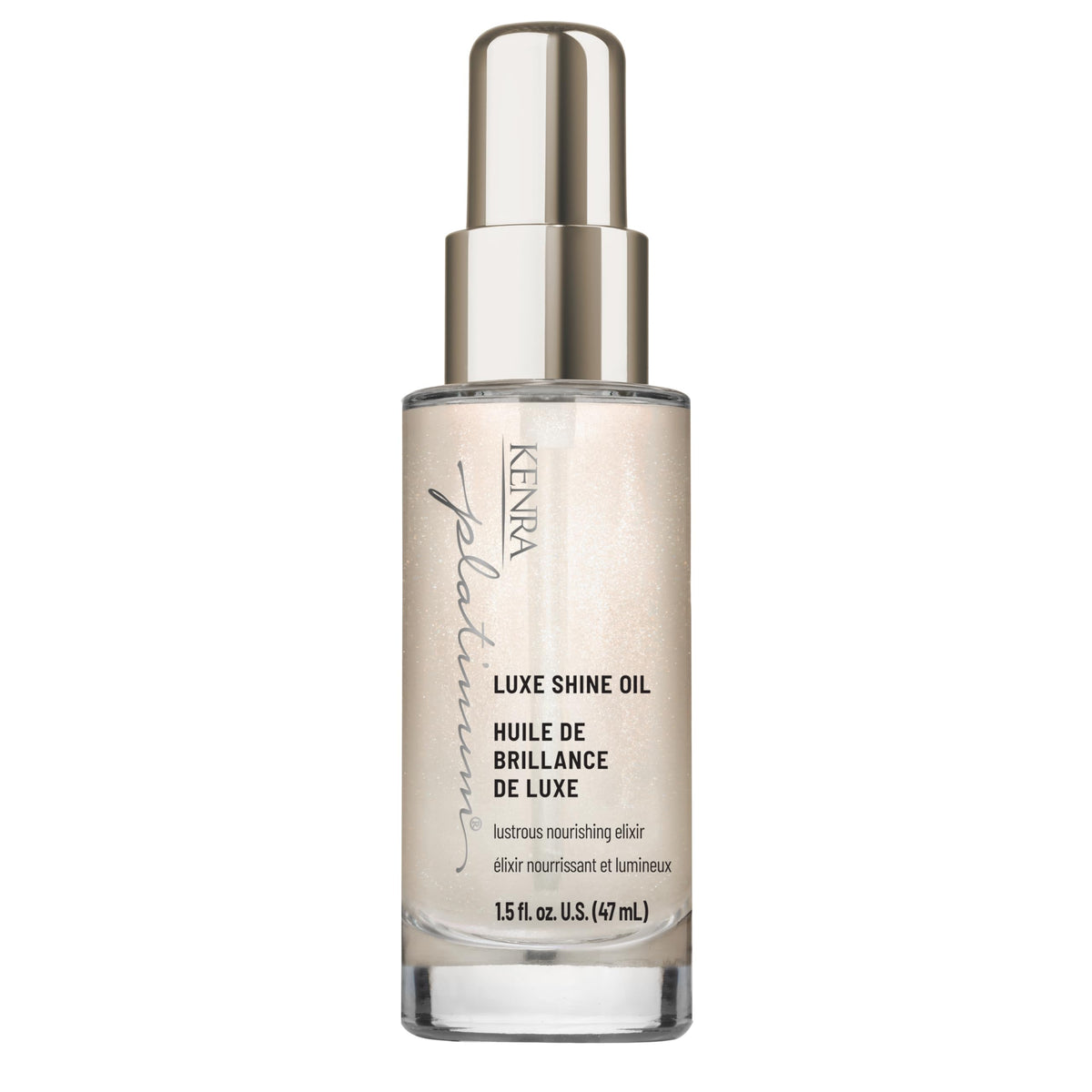 Kenra bottle front packaging shows brand and sleek design for easy identification and appeal