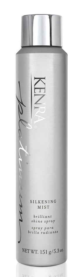 Kenra bottle front packaging shows brand and glossy finish benefits