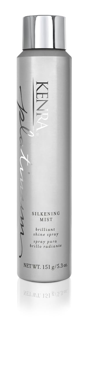 Kenra Platinum Silkening Mist front packaging showing product shine benefit