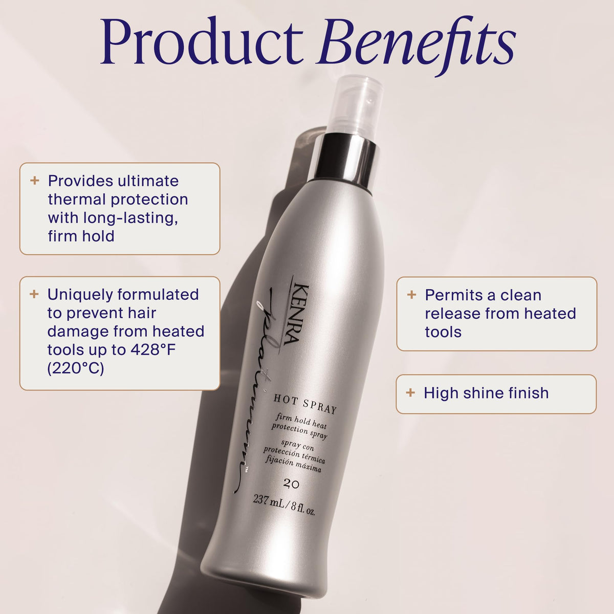 Kenra Platinum nozzle close-up illustrating precise mist application benefit