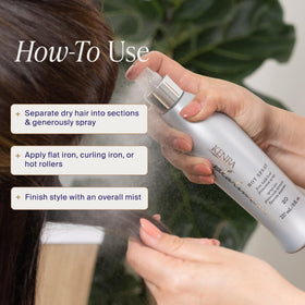 Kenra Platinum label close-up highlighting protective ingredients benefit