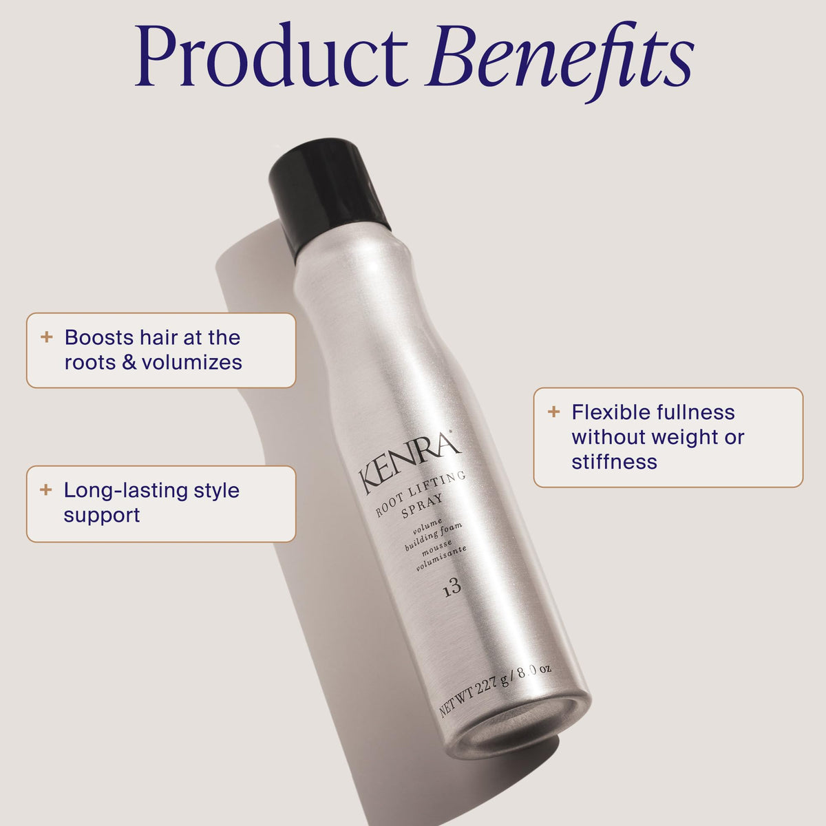 Kenra spray dispensing fine mist in motion for targeted root lift benefit