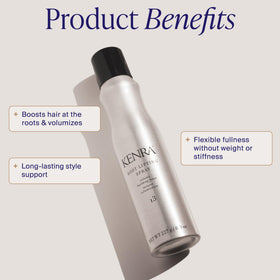 Kenra spray dispensing fine mist in motion for targeted root lift benefit