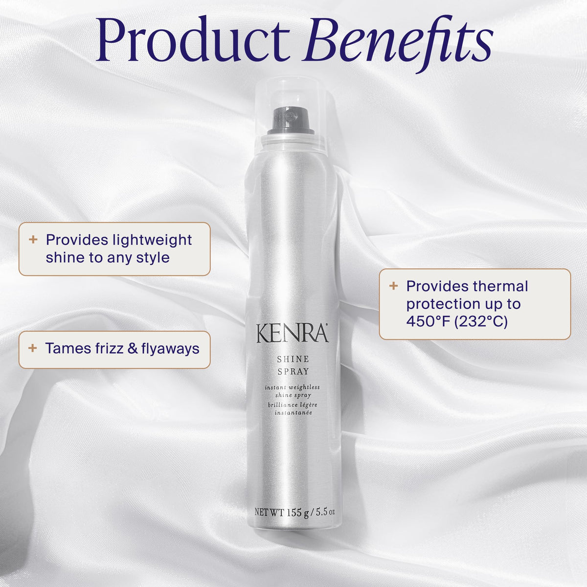 Kenra spray aerosol mist dispersing fine particles for even shine