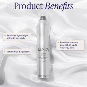 Kenra spray aerosol mist dispersing fine particles for even shine