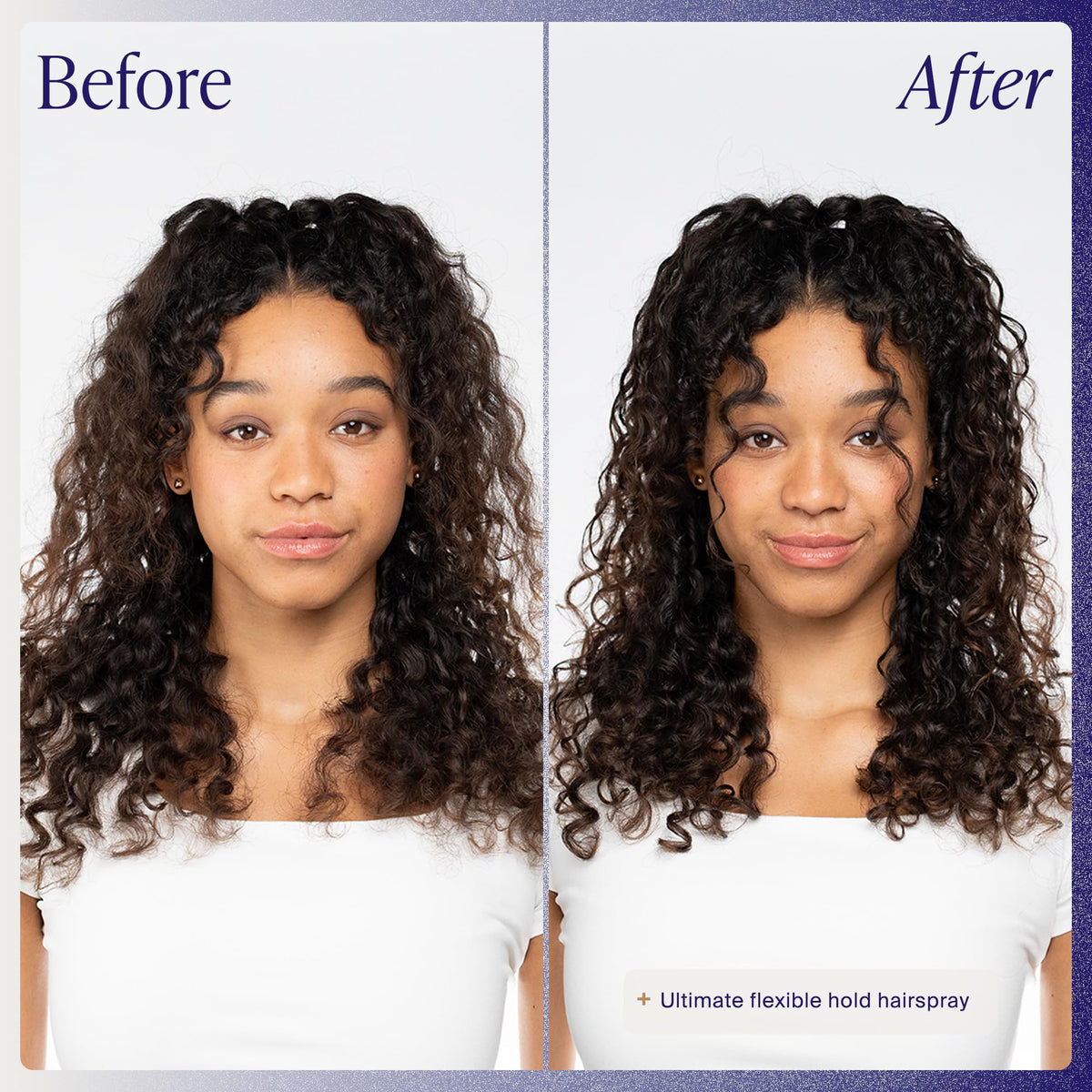 Kenra spray in hair action demonstrating flexible hold and easy restyling benefits