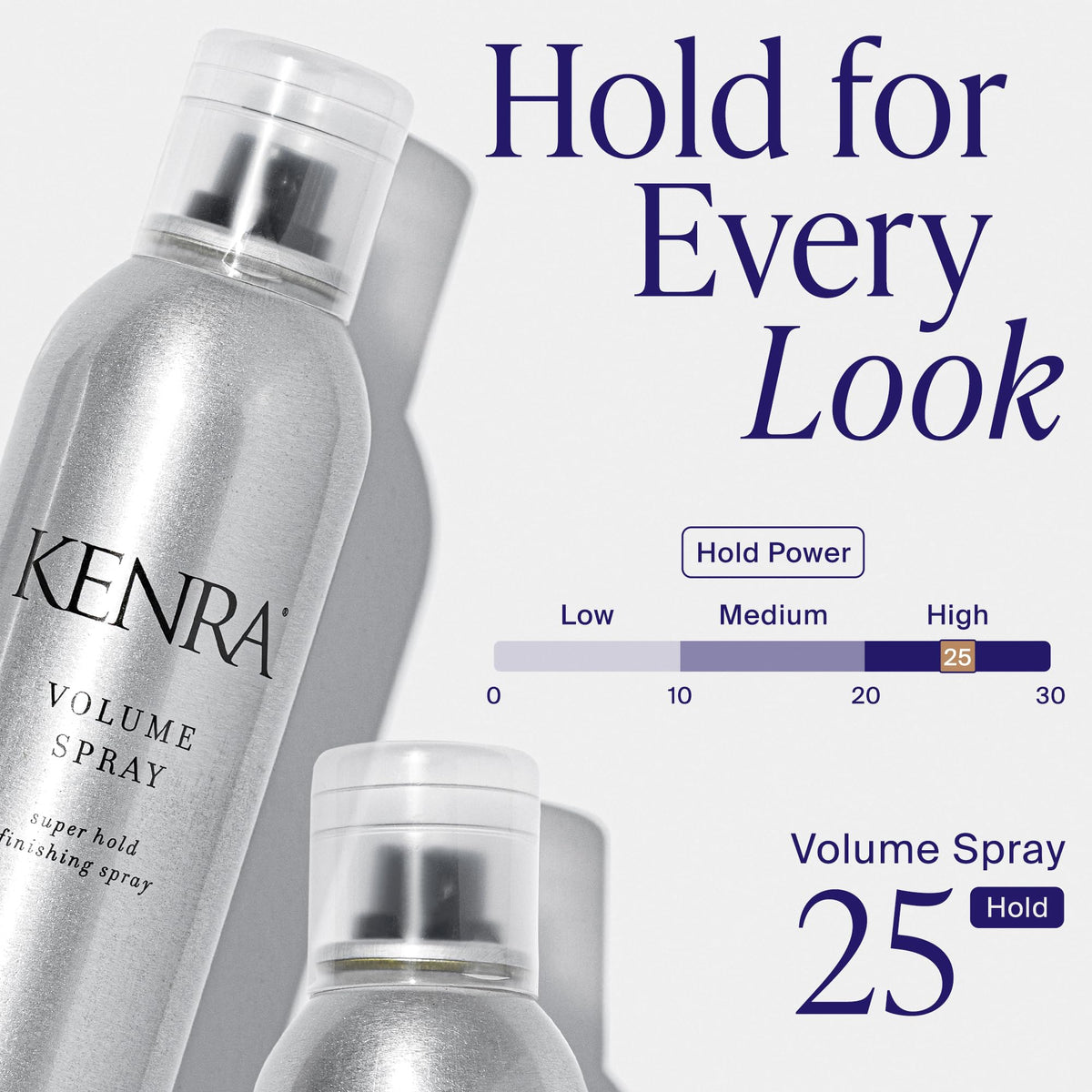 Kenra applied to styled hair showing shiny, natural finish and volume benefit