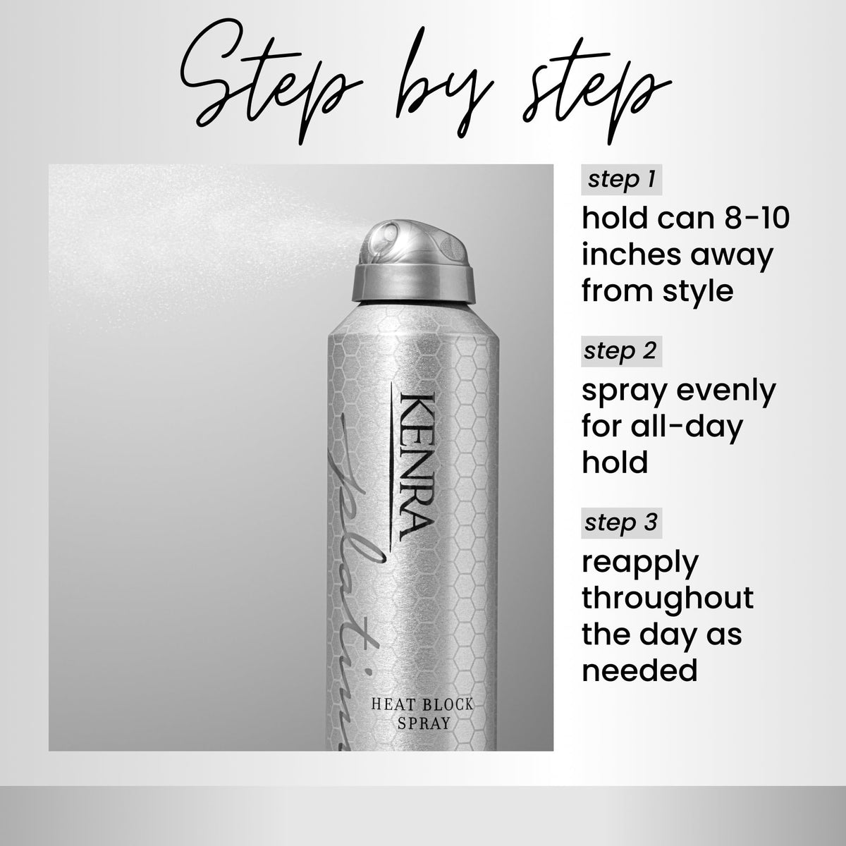 Kenra texture and shine closeup showing glossy, frizz-controlled finish