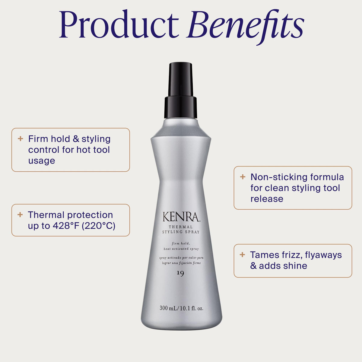 Kenra fine mist close-up demonstrating even coverage and quick application benefit