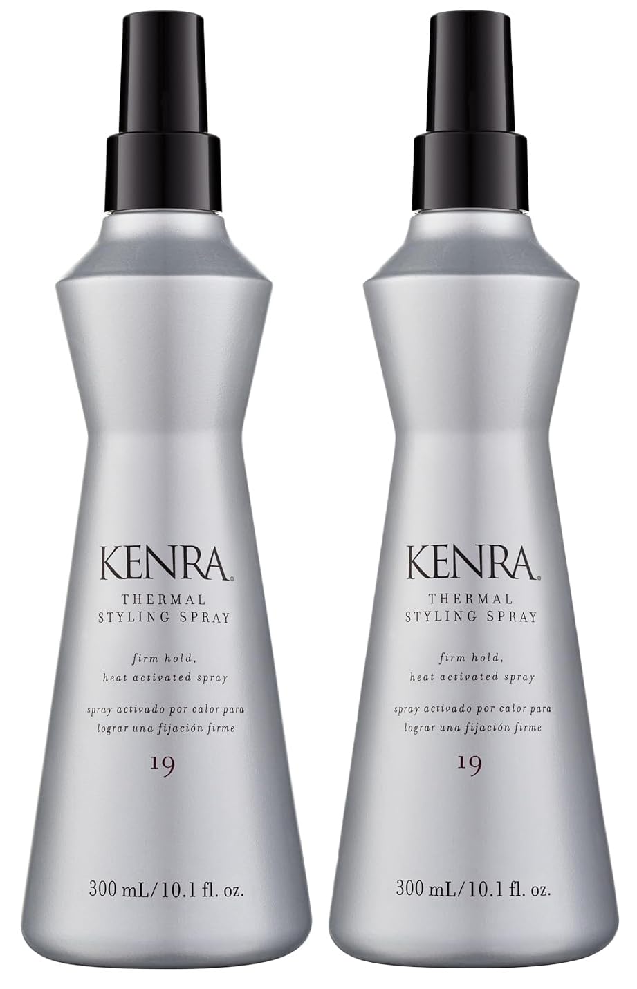 Kenra spray front packaging showing two bottles and product benefits
