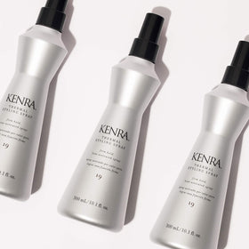 Kenra mist on hair illustrating lightweight texture and smooth finish