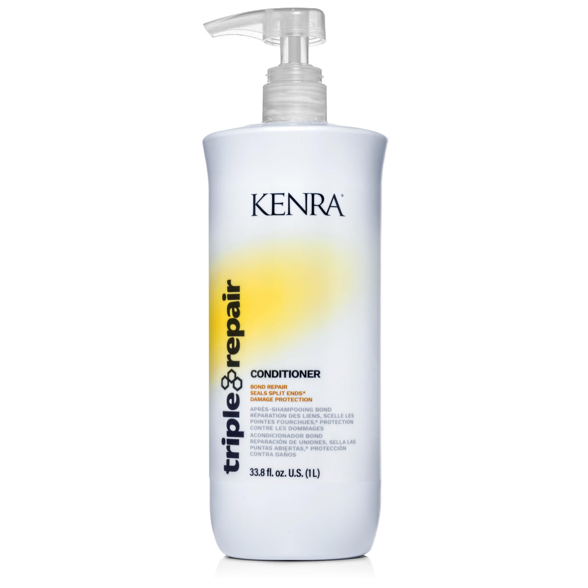 Kenra front bottle showing full 33.8 fl oz container and brand benefit