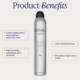 Kenra Ultra Freeze nozzle spraying mist for instant hold benefit