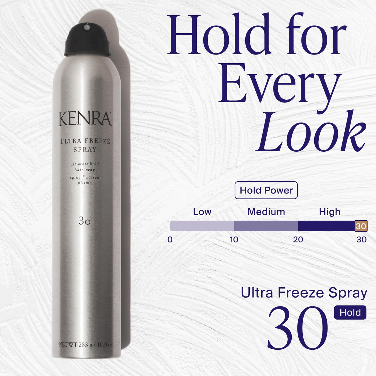 Close-up of hair texture after Kenra Ultra Freeze showing high shine