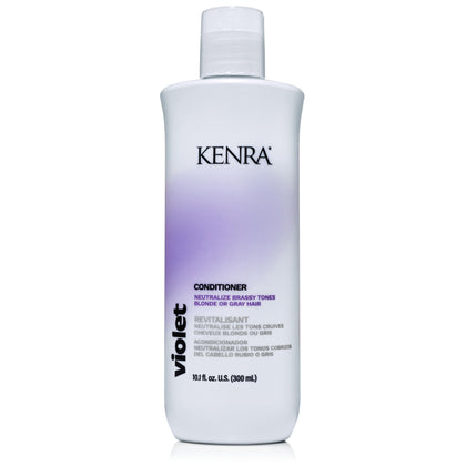 Kenra front bottle showing violet conditioner packaging and clear product identity