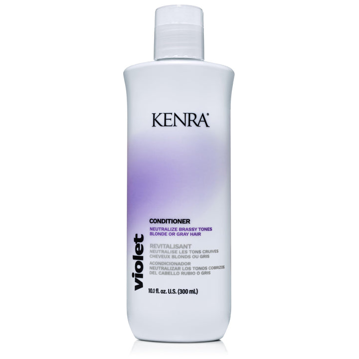 Kenra front bottle showing violet conditioner packaging and clear product identity