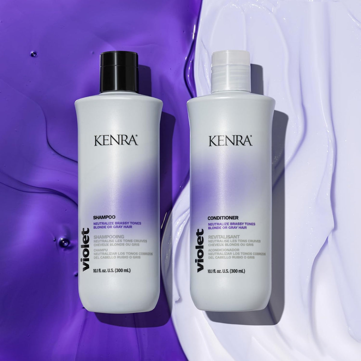 Kenra products in shower demonstrating easy in-shower use benefit
