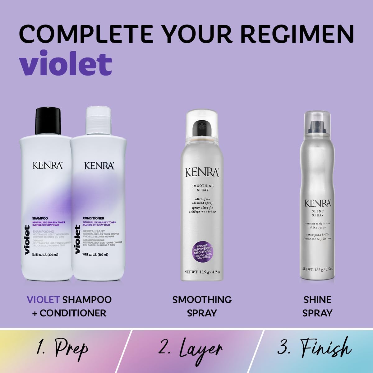 Kenra set styled on vanity conveying salon-fresh vibrancy benefit